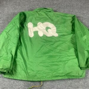 Vintage Cardinal Jacket Mens 2XL Green Nylon Snap Front Lined USA‎ Retro 80s HQ